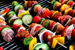 Healthy vegetable kabobs